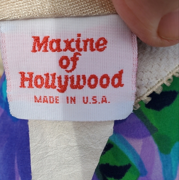 VINTAGE MAXINE OF HOLLYWOOD TAnk8n8 Bathing suit Top Vibrant floral Size Medium - Picture 5 of 5
